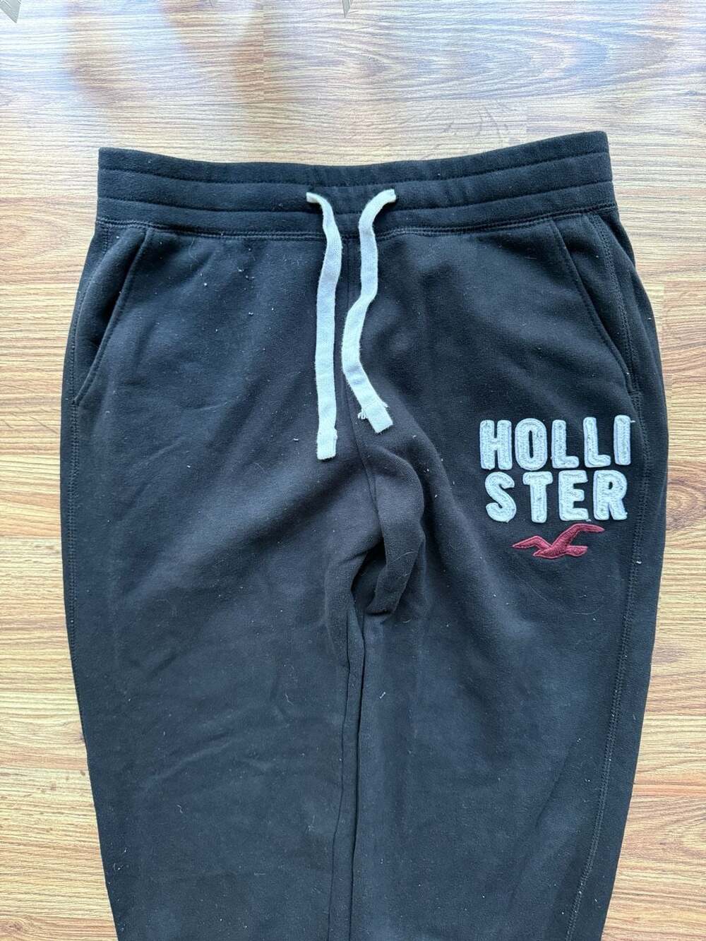 Hollister California Black Graphic Logo Sweatpants